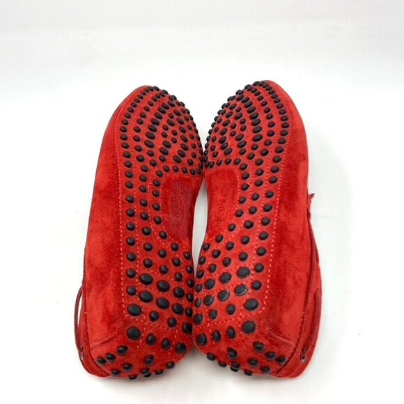 TOD\'S Suede Gommino Loafers Moc Toe Loafer Driver Red Orange Men\'s US 6.5 NWOB main image 6